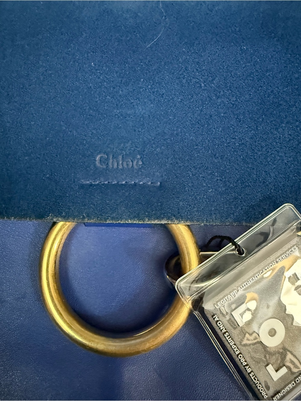 Chloe Blue Medium Leather & Suede Crossbody Bag - Picture 2 of 6
